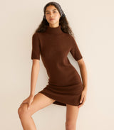 AGATHE CASHMERE DRESS -- DARK UMBER