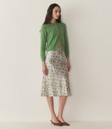 ELOWENA SKIRT -- IVORY STRAWBERRY MOON FLORAL