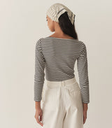 PAULETTE TEE -- NAVY NANTUCKET STRIPE