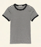 VIVI TEE -- BLACK NANTUCKET STRIPE